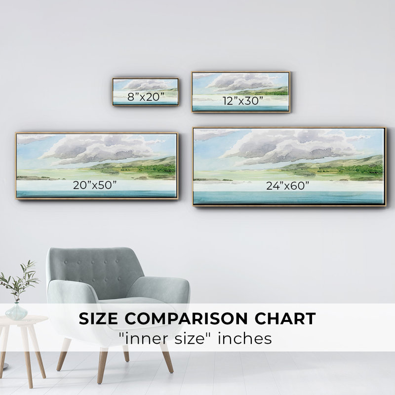 Clear Lagoon I- Framed Canvas, 24" H x 60" W