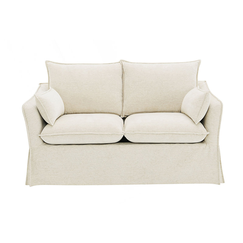 Modern Loveseat With 2 Accent Pillows
