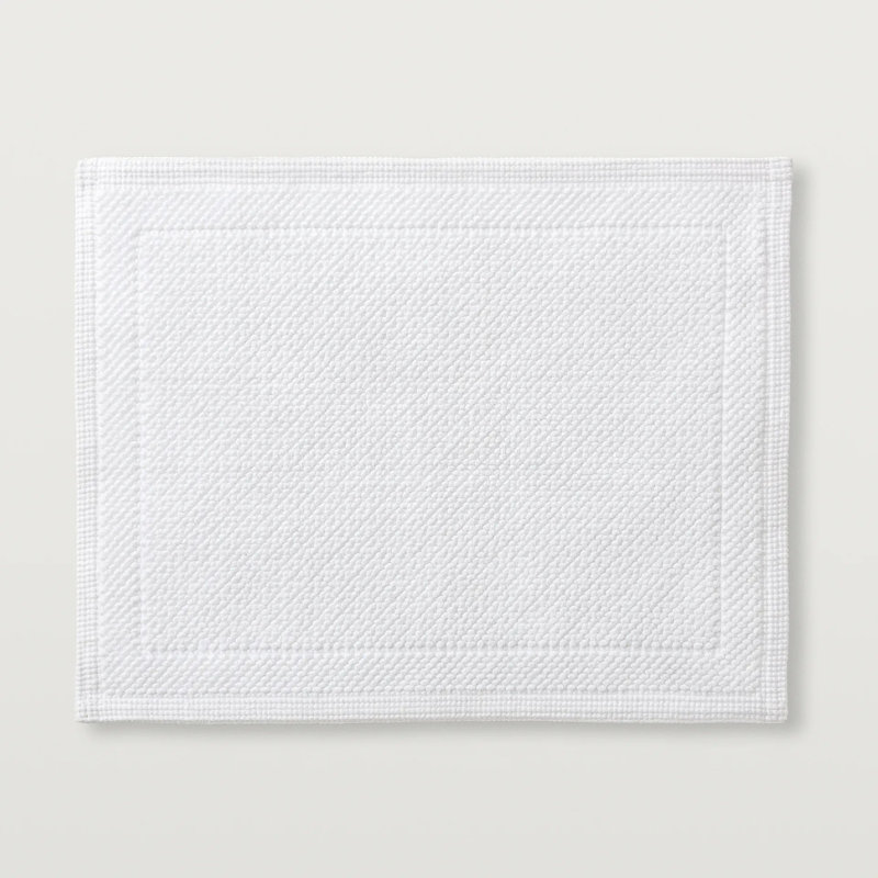 Cosima Bath Rug, White, Single Piece- 20" L x 16" W