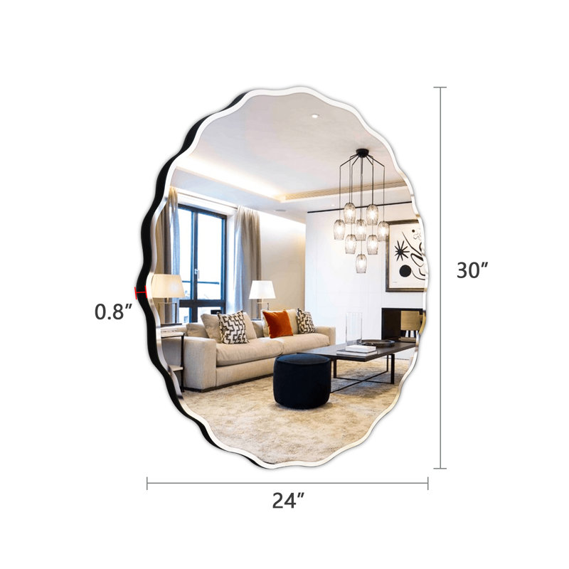 Miroir mural ovale pour lavabo de salle de bain 24 po x 30 po
