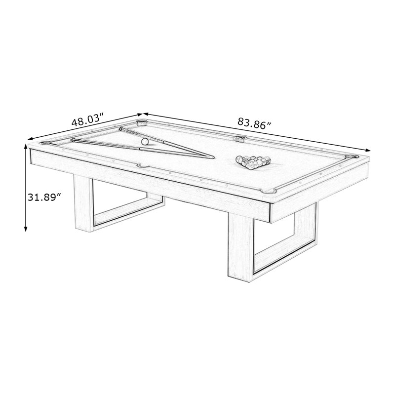 Table de billard multifonctionnelle trois-en-un, H 31,89 po x L 83,86 po x l 48,03 po, Bleu