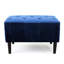 Tabouret Mid-Century en velours bleu marine avec base capitonnée en bois de bouleau capitonné