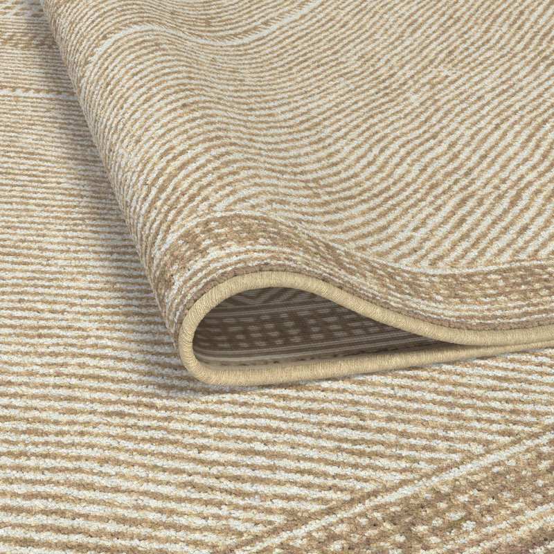 Tapis beige et blanc en viscose Sonoma, Rectangle 8 pi x 10 pi