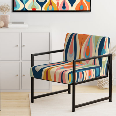 Chaise d'appoint rembourrée Retro Abstract Drops
