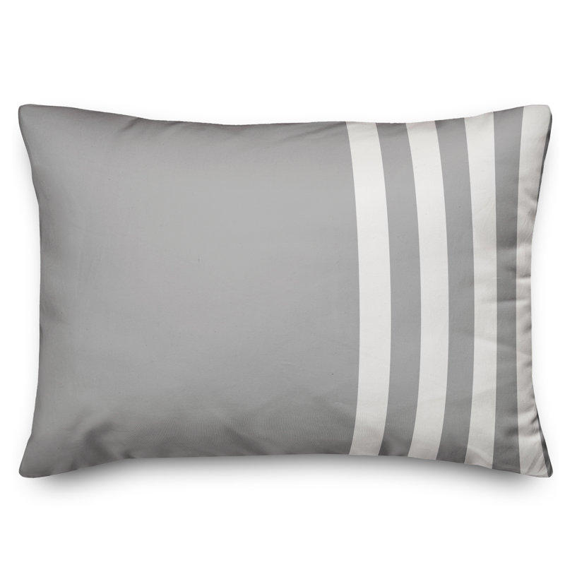  Coussin lombaire à rayures Block, Gris