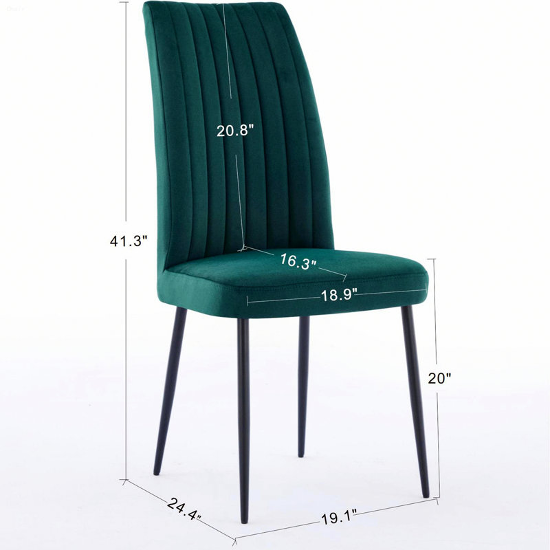 Deux chaises de salle à manger pour la cuisine et le restaurant, Vert