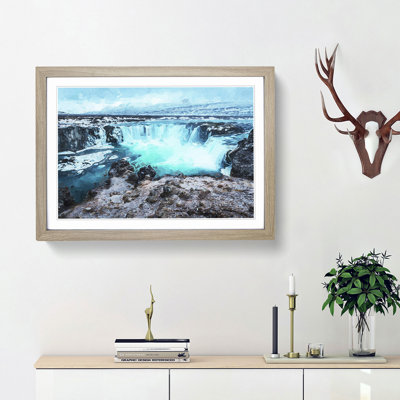 Godafoss Waterfall in Iceland - Framed Print