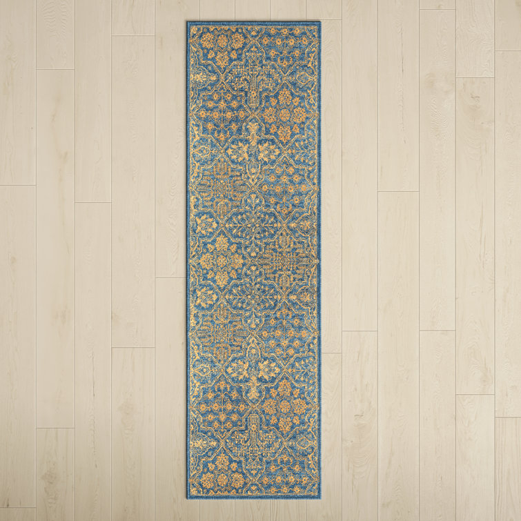 Cece Hand-Tufted Wool Blue/Orange Area Rug