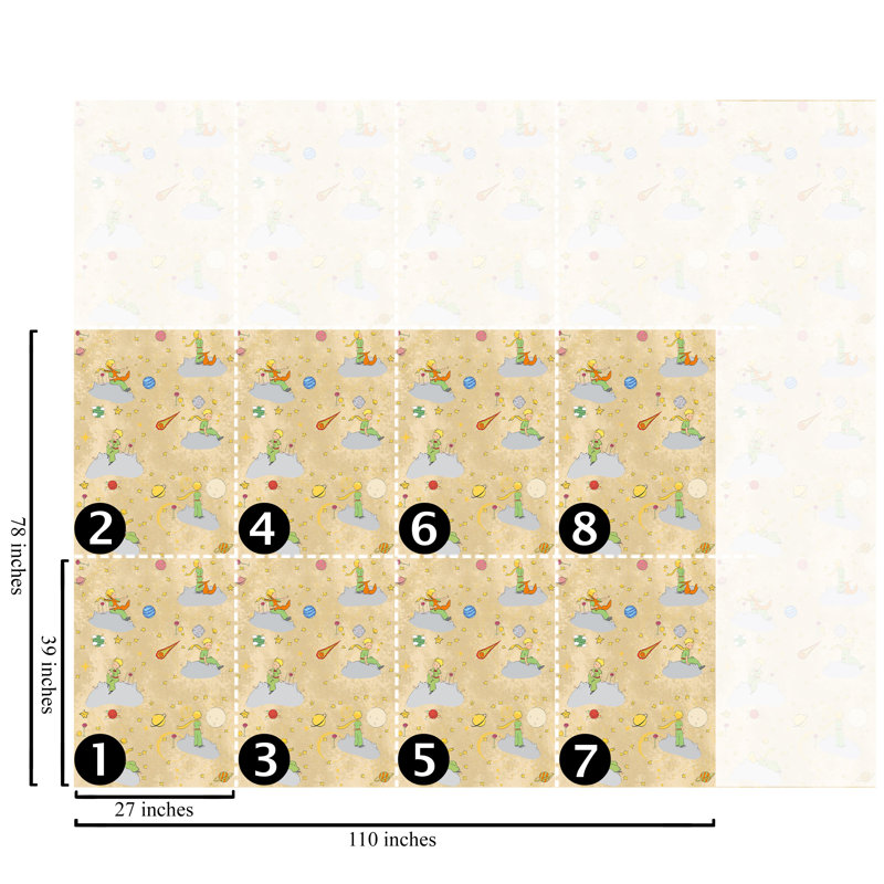 The Little Prince Wallpaper, Warm Beige Galaxy Nursery