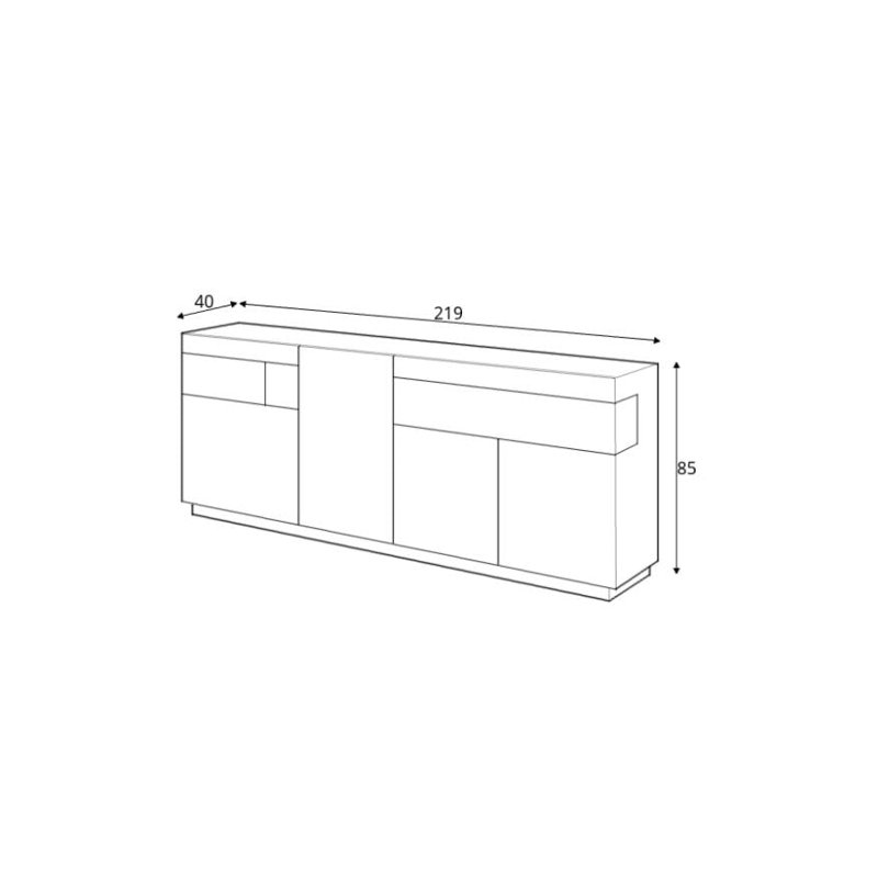 Silke 219cm Sideboard