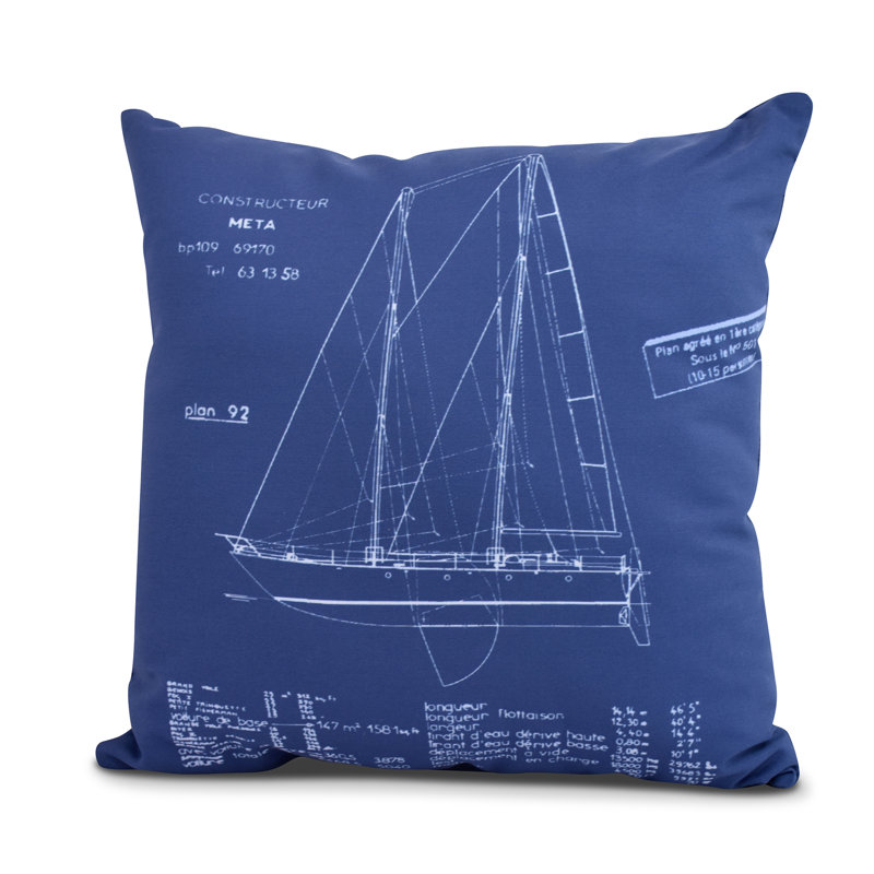 Housse de coussin d'extérieur carré Nantucket, 20 po x 20 po