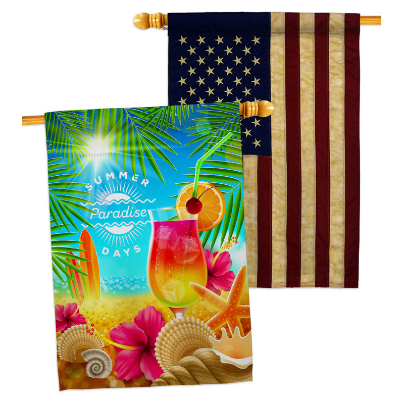 Drapeau de maison en polyester 40 H x 28 W Summer In Paradise