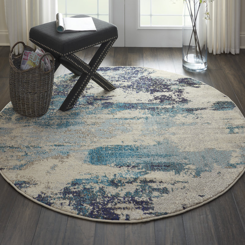 Tapis ivoire moderne Enoch, Rond 4 pi