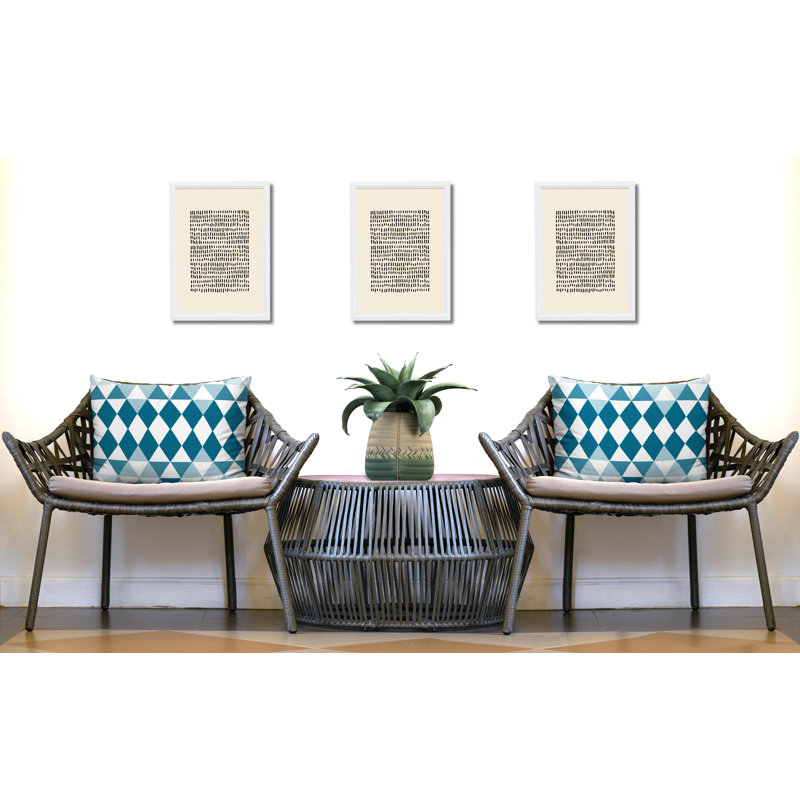 Geometric Outdoor Reversible Throw Pillow, Turquoise