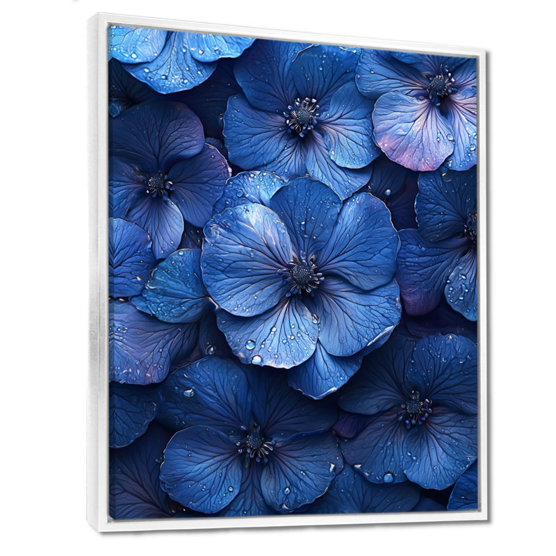 Anding - salon d'art mural floral, H 32 po x l 24 po, Reproduction encadrée sans passe-partout, Blanc