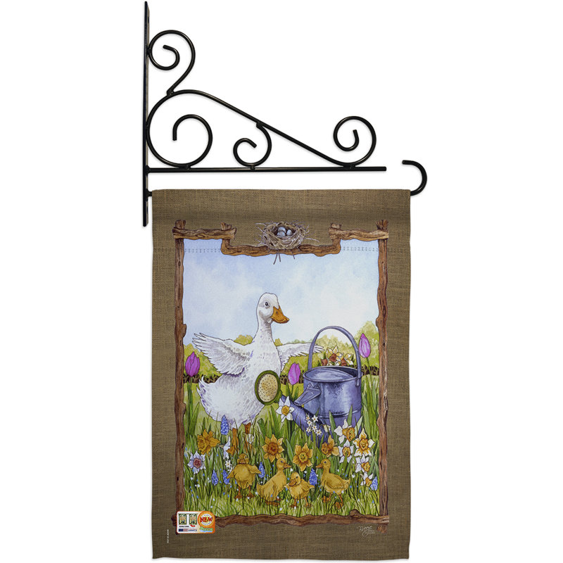 Ensemble de drapeaux en polyester 19 x 13 po Duck and Duckies
