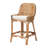Kyle Modern Bohemian Woven Rattan Counter Stool with Cushion