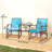 Double Patio Glider Chair with Glass Top Center Table, Blue-1097099667