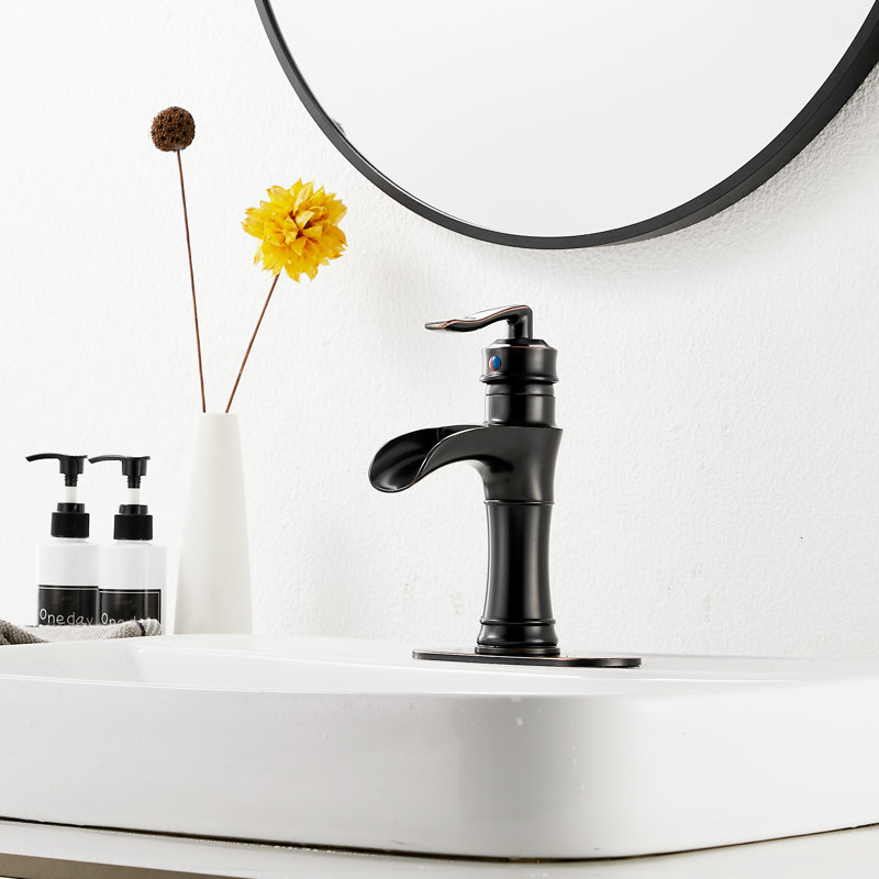 Single-Hole Single-handle Bathroom Faucet with Drain Assembly, Oil Rubbed Bronze
