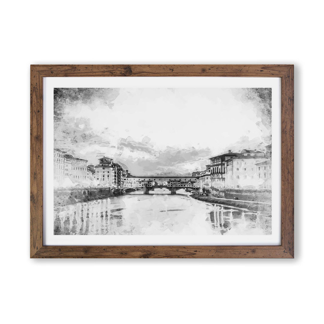 Ponte Vecchio Bridge in Florence Italy - Framed Print