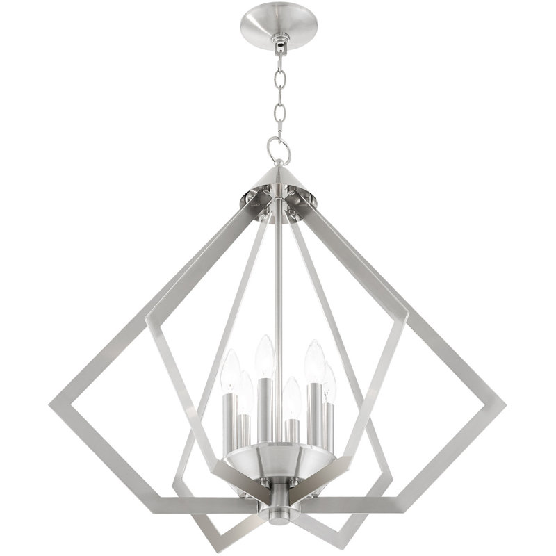 Lustre géométrique à 6 lumières Buckeys, Brushed Nickel