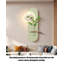 Décoration murale en grès crème avec vase d'eau et verdure-1252337660