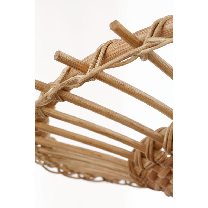 Elona Chandelier in Hand-Rubbed Antique Brass with Wicker, 15" H x 24" W x 24" D, Natural Wicker