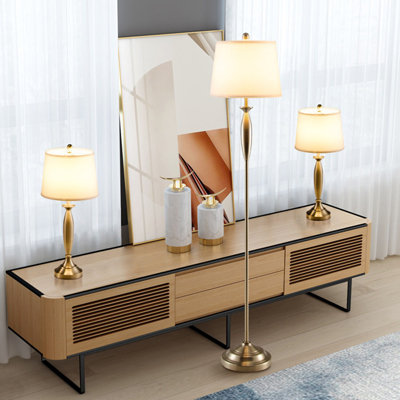Ensemble de lampes de table et sur pied 3 pièces Gloe