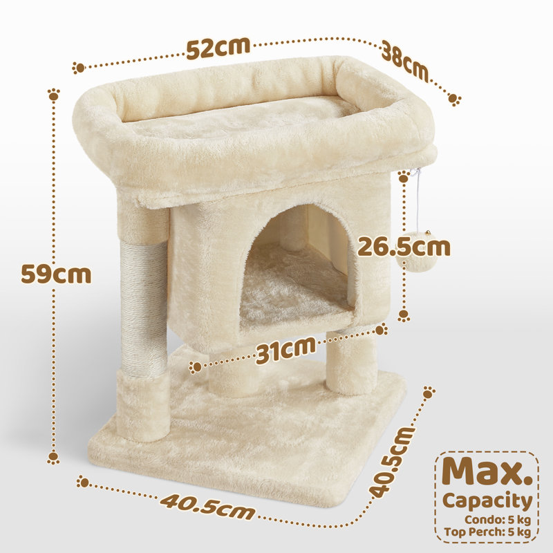 59cm Cat Tree, Beige