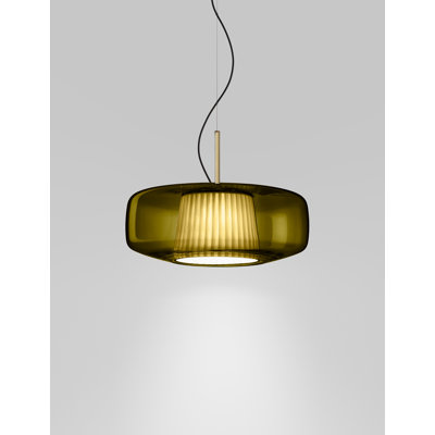 Plisse' Suspension G Smoky Pongee Silk_Plisse' Matt Steel L22cc Ul
