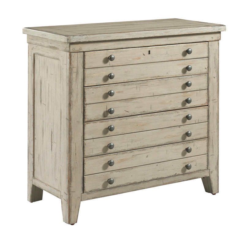 Janaisa 38'' W Solid Wood Nightstand, Ivory
