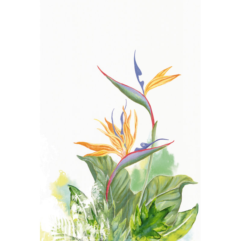 Majestic Tropical Bloom Painty 1 Piece Wrapped Canvas Painting, 76cm H x 51cm W x 3.8cm D