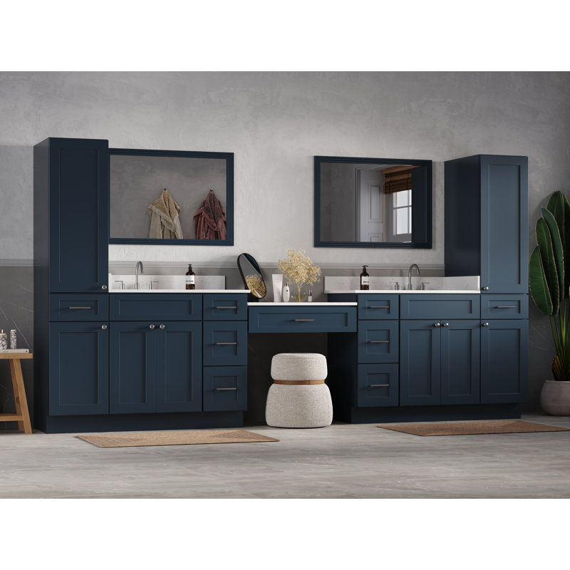 Meuble-lavabo double Disar, Bleu