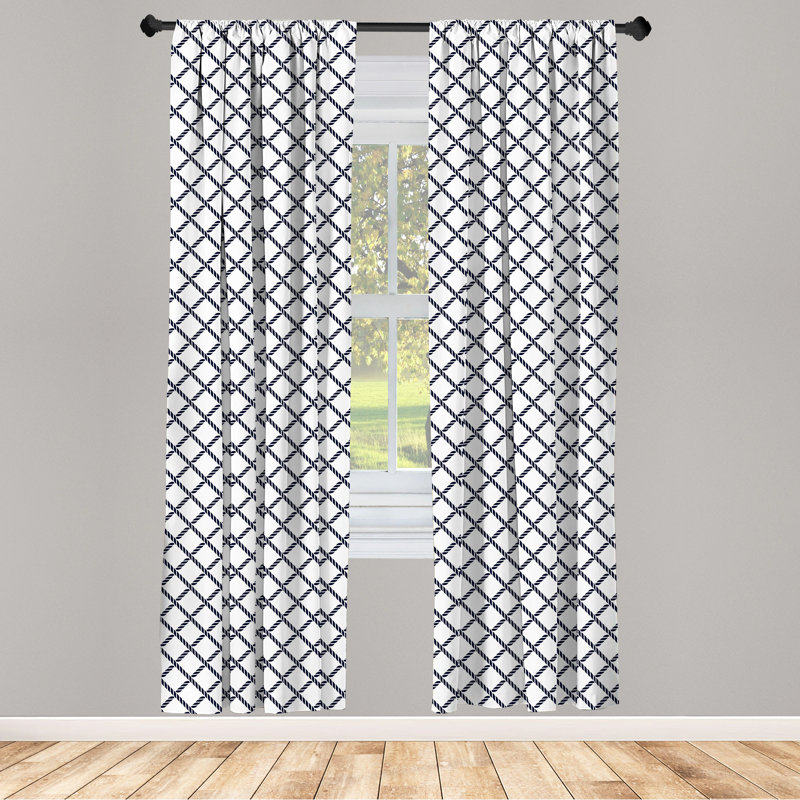 Geometric Semi-Sheer Rod Pocket Curtain Panels, 28" x 84"