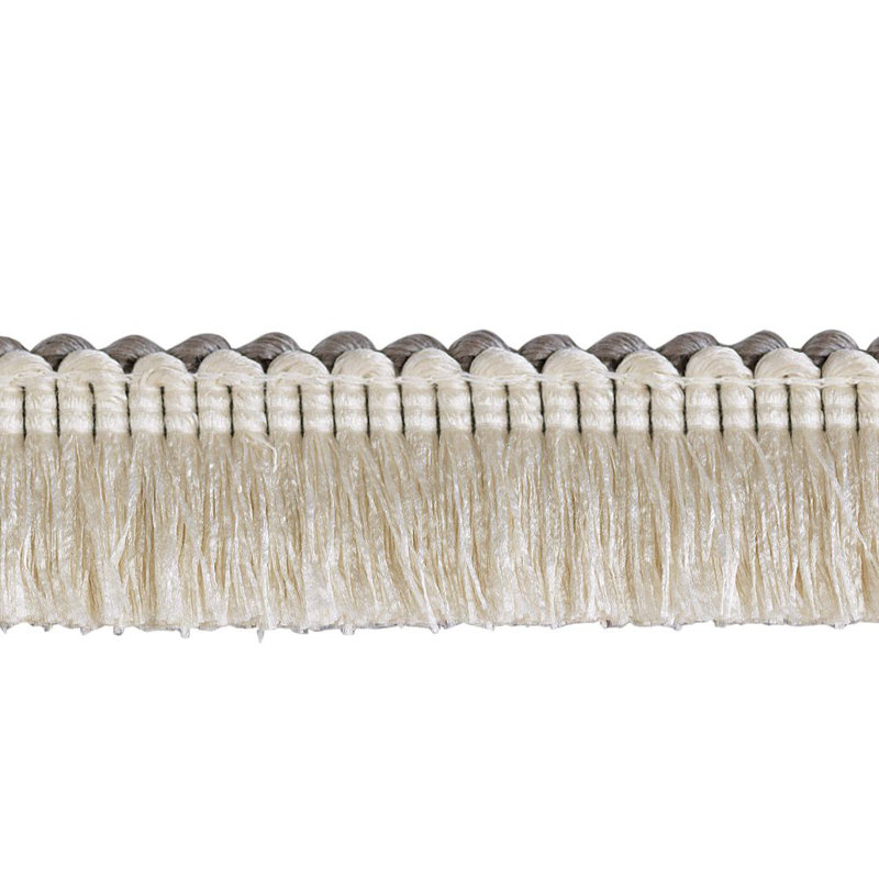 Ezra A Brush Fringe Fabric, Ivory