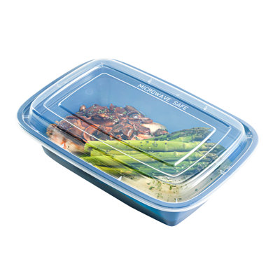 Restaurantware-Asporto 38 Ounce Take Out Containers, 100 Food Containers With Lids - Microwavable, Disposable, Midnight Blue Plastic To Go Boxes For Food, No BPA, For Take Out And Delivery