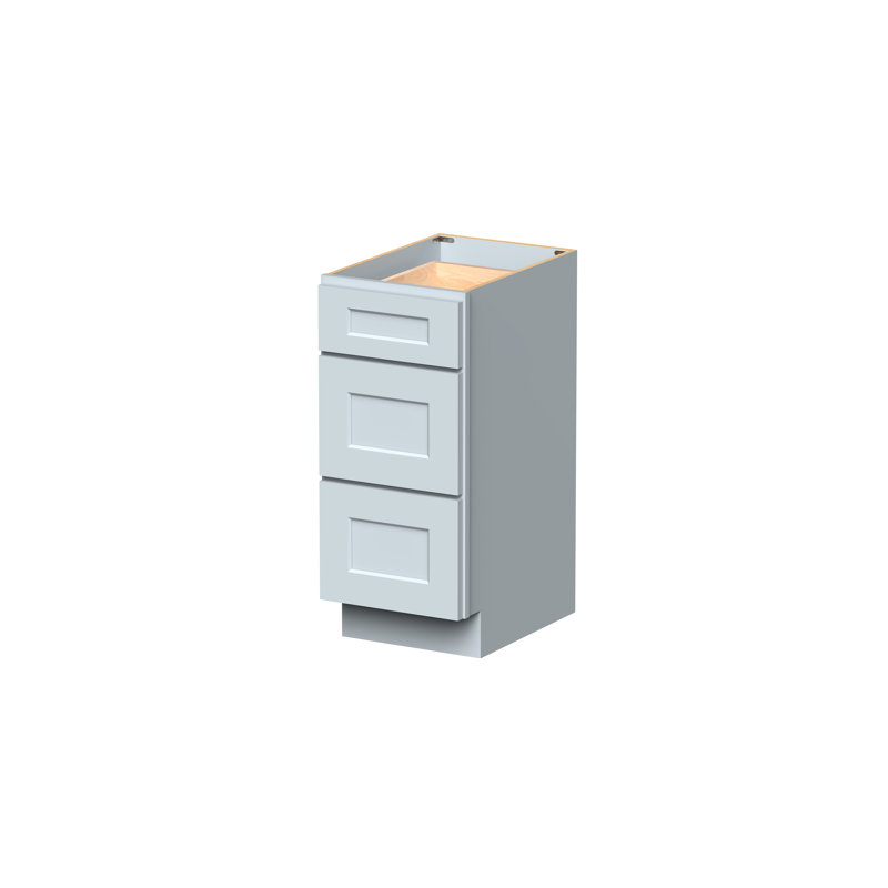 Meuble-lavabo à 3 tiroirs DL Cabinetry (prêt à assembler) style Shaker l 15 po x H 34,5 po x P 21 po - gris tourterelle, 15"