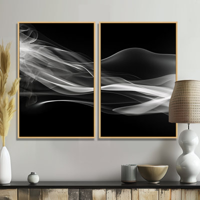 «Black White Contemplative Abstraction I» - décoration murale noire