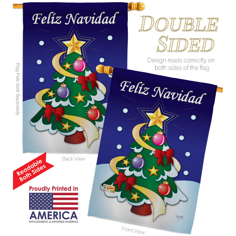 Noël de noël 40 x 28 po en polyester pour 2 côtés winter christmas drapeau maison
