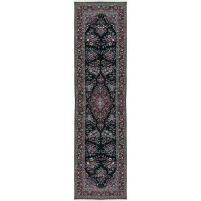 Tapis noir et rouge de haute qualité noué à la main