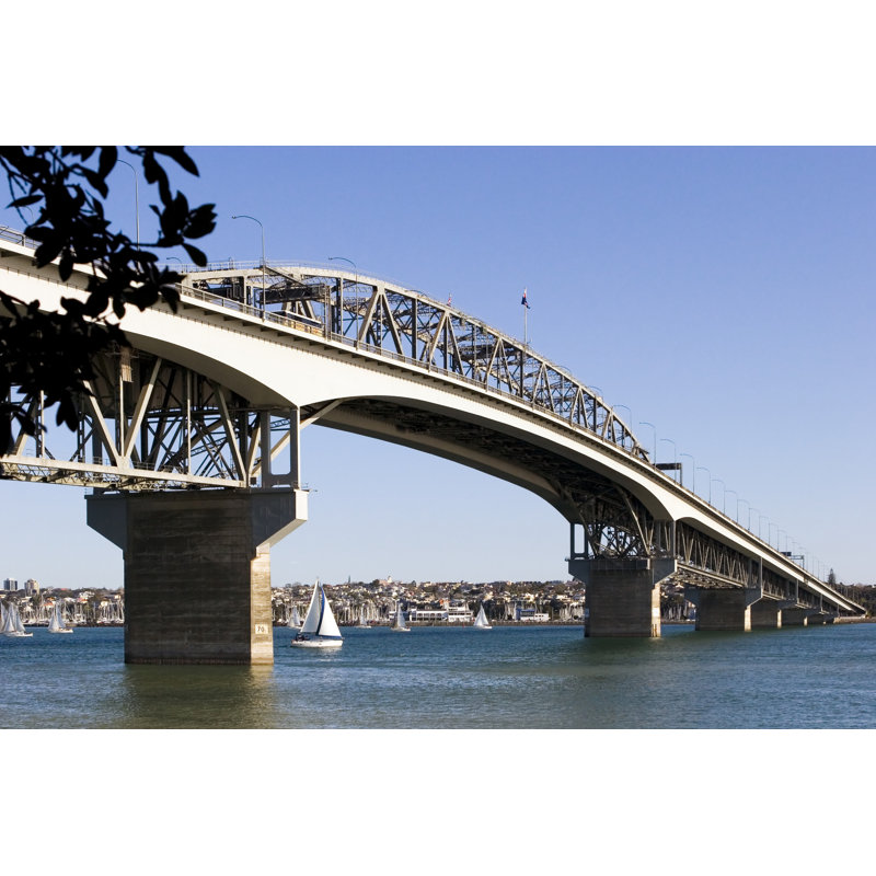 Auckland Harbor Bridge by KiwiRob - Wrapped Canvas Print, 30cm H x 46cm W