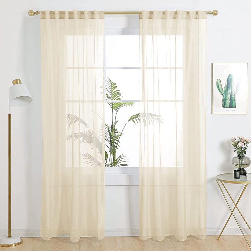 Sheer Curtain Panel Pair, 52" W x 84" L, Sky Blue