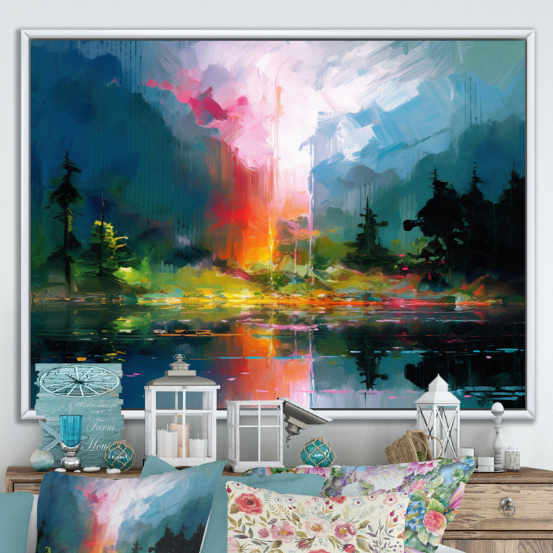 «Scenic Countryside I» sur toile, H 24 po x l 32 po x P 1 po, Cadre flottant blanc