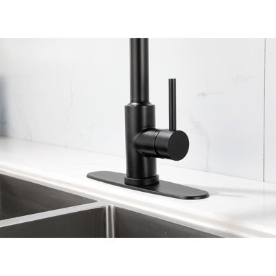 Matte Black Stainless Steel Kitchen Faucet With Pull Down , 360 Rotating Nozzle, Two Water Output Settings, Effortless Temperature & Flow Regulation Pull-Down Spray Head, Steel, Spout, Management