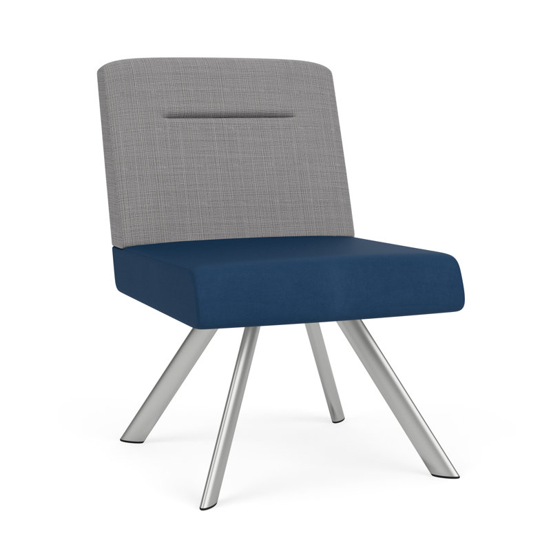 Chaise d'invité Willow, Argent argent, Chambray gris / Patriot Plus Blue Ridge