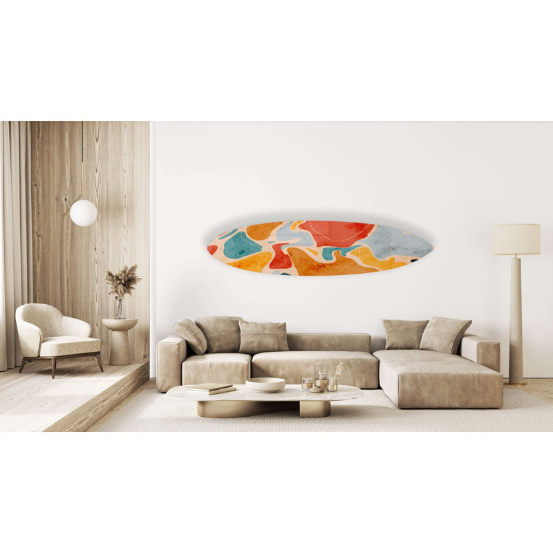 Motif de vagues vives - planche de surf acrylique fabriquée aux États-Unis uniQstiQ