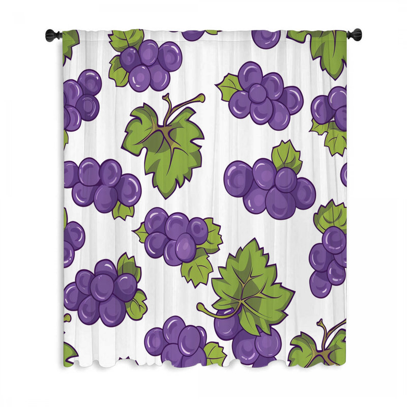 Rideaux à motif de vignes, rideaux occultants et voilages - 1 panneau