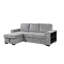 Canapé-lit modulaire convertible en L avec canapé-lit moderne avec méridienne de rangement, port USB et porte-gobelet pour le salon - gris clair Modern-1175381423