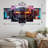 Sci-Fi Retro Futuristic Robot In Neon I - Fantasy & Sci-Fi Canvas Print - 5 Panels
