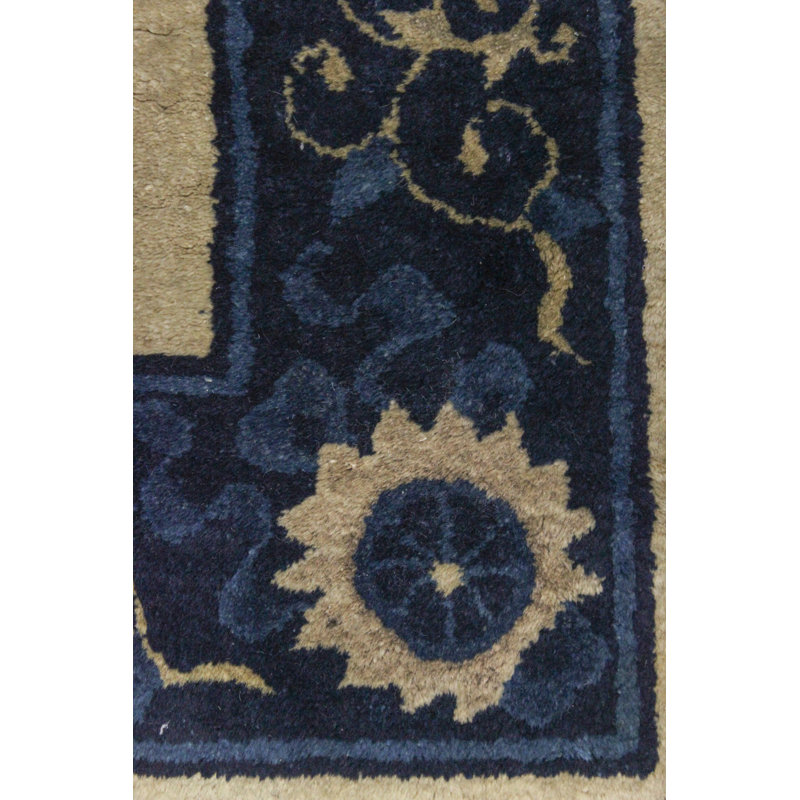 Antique Chinese Peking Wool On Wool 3Ft2inx5ft10in Beige